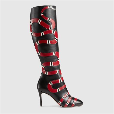 gucci green leather knee high boots|gucci boots snake bottom.